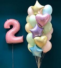 Композиция из шаров "2 года" (пастель)