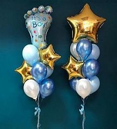 Композиция из шаров "Фонтан с фольгой"